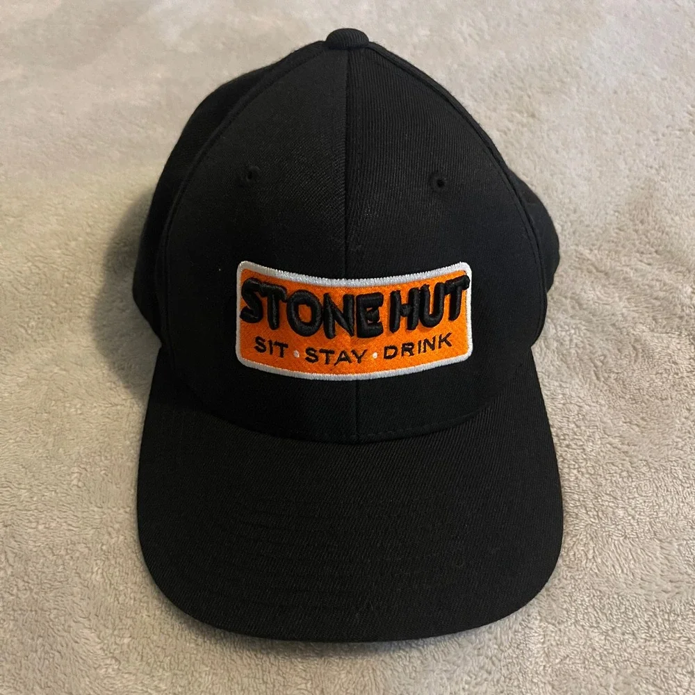 Pacific‎ Headwear 801F Stone Hut Walla Walla WA Black Fitted Hat SM-MED Casual